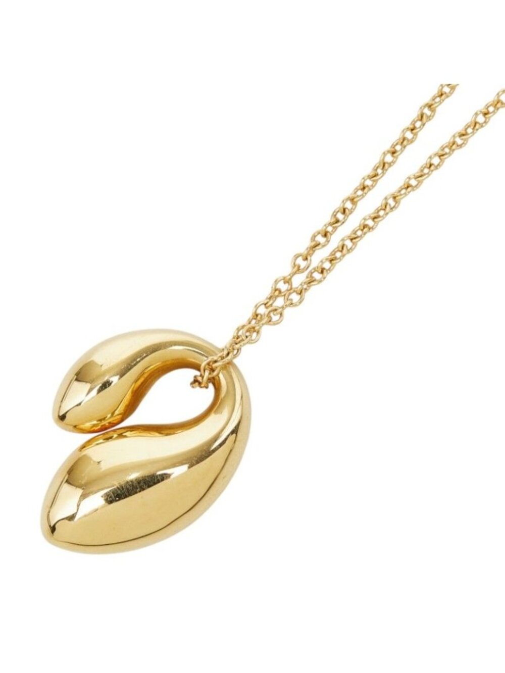 Tiffany & Co Elsa Peretti Double Teardrop Chain Pendant 18k Yellow Gold